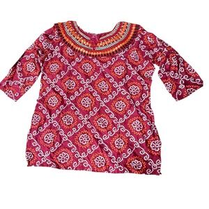 Girls‎ XXL Maroon Bandhani Print Kurti Ethnic Indian Tunic Mirror Work Top
